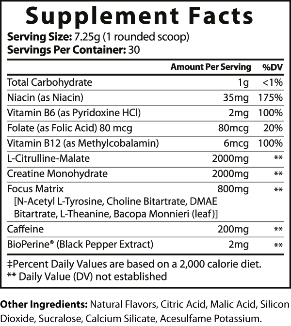 Energy & Focus Pre Workout Formula (Lemonade)